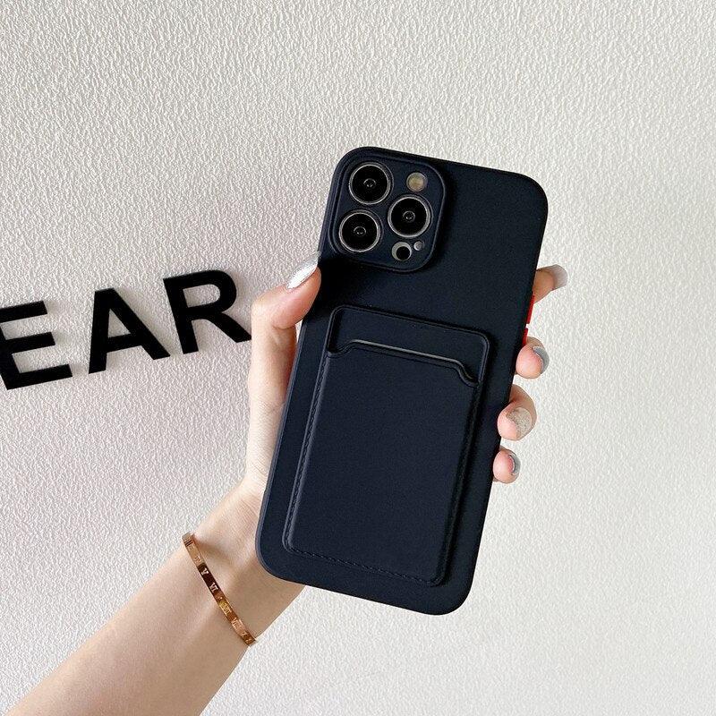 Coque Porte-carte en Silicone pour iPhone 15 - Coque Wiqeo 10€-15€, Coque, iPhone 15, Portefeuille, Silicone Wiqeo, Déstockeur de Coques Pour iPhone