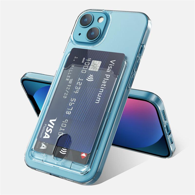 Coque Porte-cartes Antichoc Transparente pour iPhone 16 - Coque Wiqeo 10€-15€, Coque, iPhone 16, Portefeuille, Silicone, Transparente Wiqeo, Déstockeur de Coques Pour iPhone