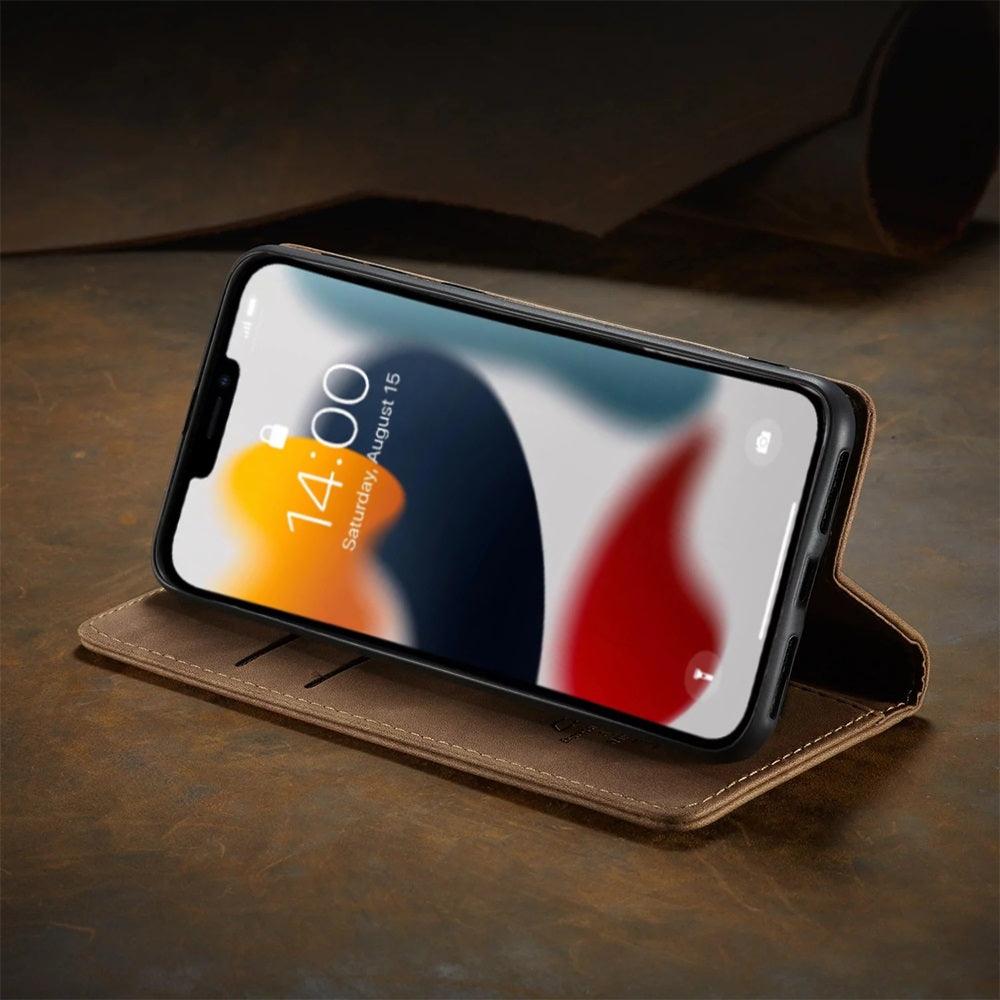 Coque Portefeuille Magnétique Aspect Cuir pour iPhone 16 Pro Max