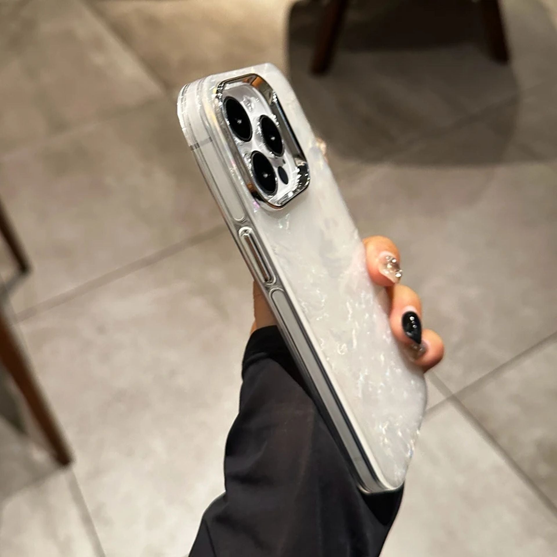 Coque Transparent Brillante Avec Effet Arc en Ciel pour iPhone 12 Pro