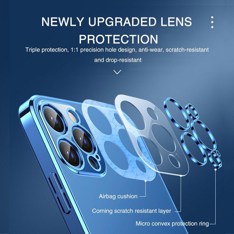 Coque Transparente Avec Placage Luxe en Gel de Silice pour iPhone 12 Pro - Coque Wiqeo 10€-15€, Coque, iPhone 12 Pro, Silicone, Transparente Wiqeo, Déstockeur de Coques Pour iPhone