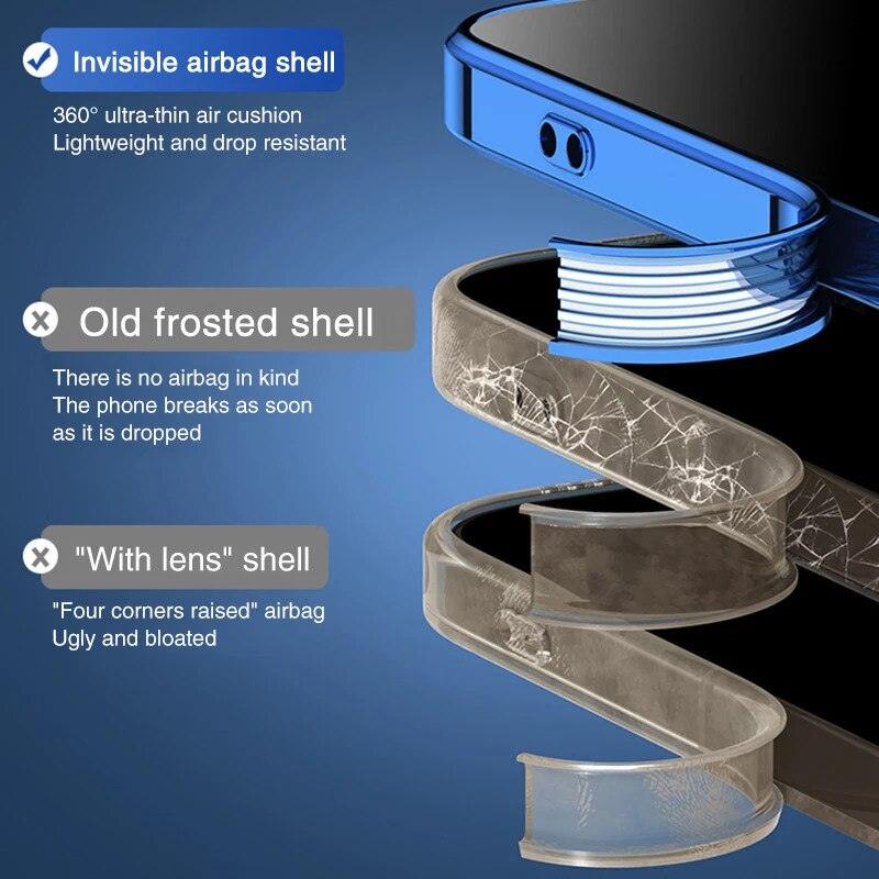 Coque Transparente Avec Placage Luxe en Gel de Silice pour iPhone 12 Pro - Coque Wiqeo 10€-15€, Coque, iPhone 12 Pro, Silicone, Transparente Wiqeo, Déstockeur de Coques Pour iPhone