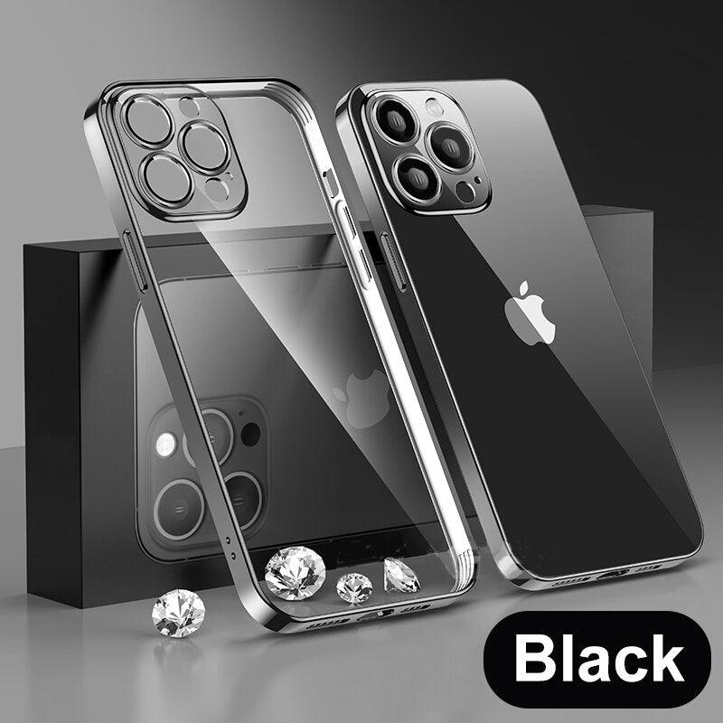 Coque Transparente Avec Placage Luxe en Gel de Silice pour iPhone 12 Pro - Coque Wiqeo 10€-15€, Coque, iPhone 12 Pro, Silicone, Transparente Wiqeo, Déstockeur de Coques Pour iPhone