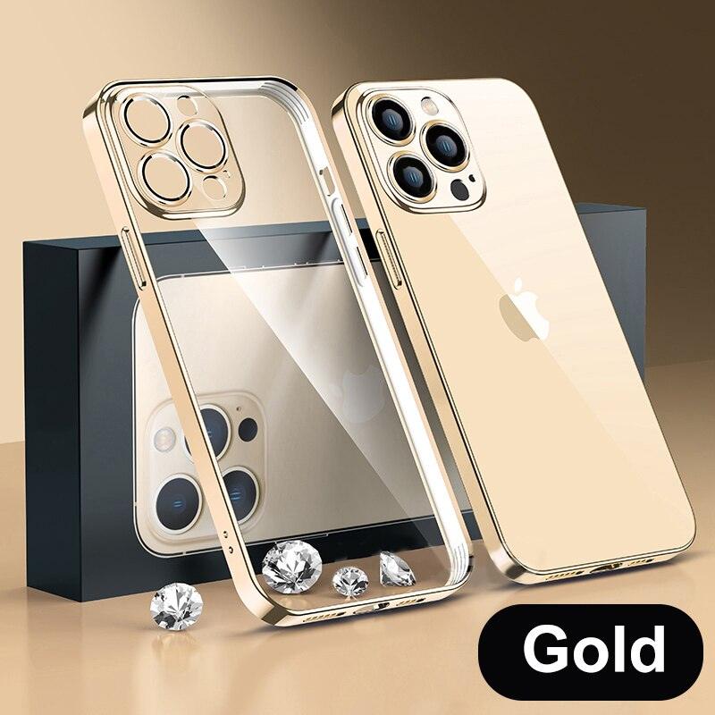 Coque Transparente Avec Placage Luxe en Gel de Silice pour iPhone 14 Pro Max - Coque Wiqeo 10€-15€, Coque, iPhone 14 Pro Max, Silicone, Transparente Wiqeo, Déstockeur de Coques Pour iPhone