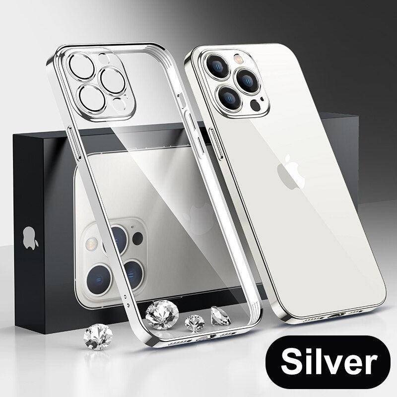 Coque Transparente Avec Placage Luxe en Gel de Silice pour iPhone 16 Pro Max - Coque Wiqeo 10€-15€, Coque, iPhone 16 Pro Max, Silicone, Transparente Wiqeo, Déstockeur de Coques Pour iPhone