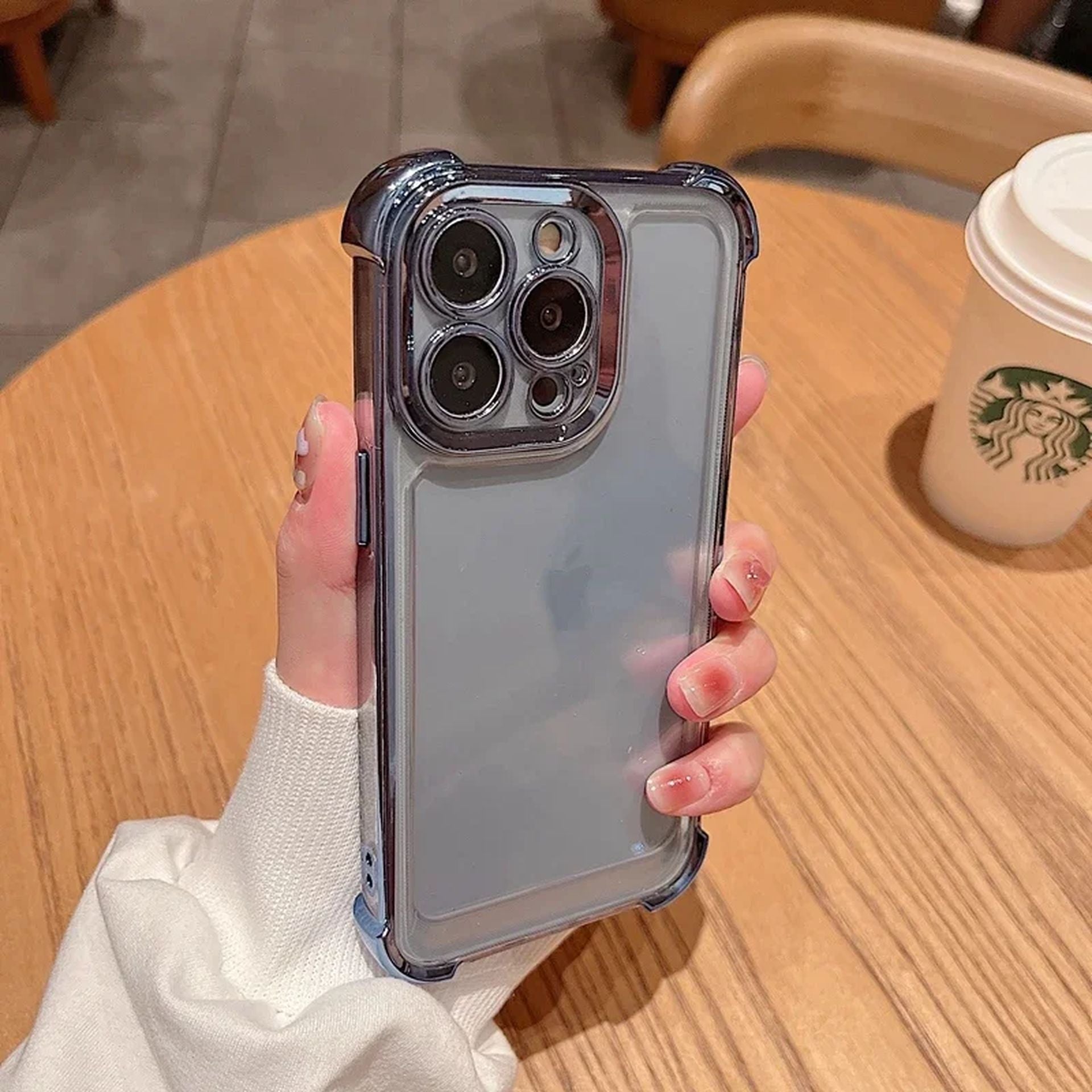 Coque Transparente En Galvanoplastie Antichoc Avec Design Élégant pour iPhone 13