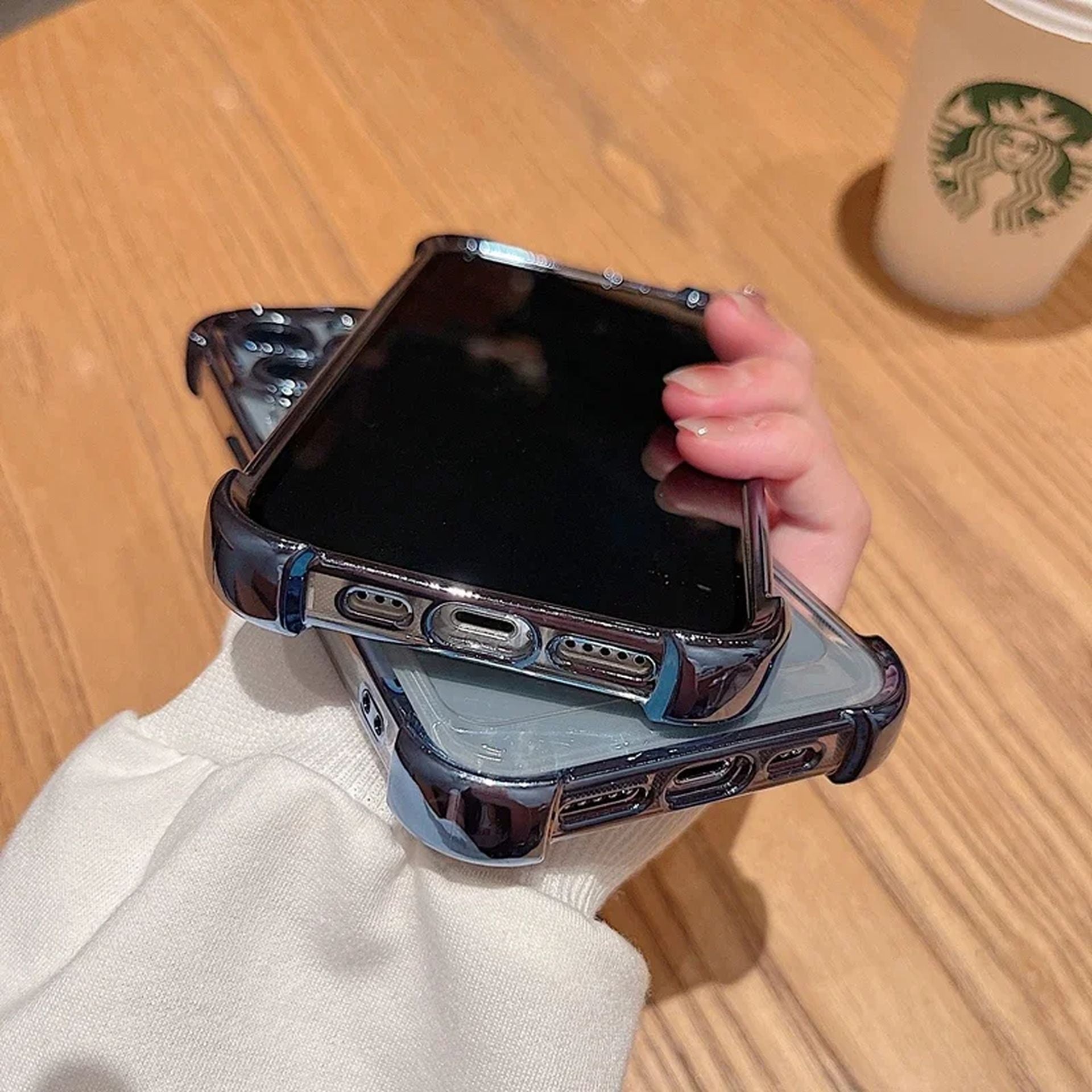 Coque Transparente En Galvanoplastie Antichoc Avec Design Élégant pour iPhone 14 Plus