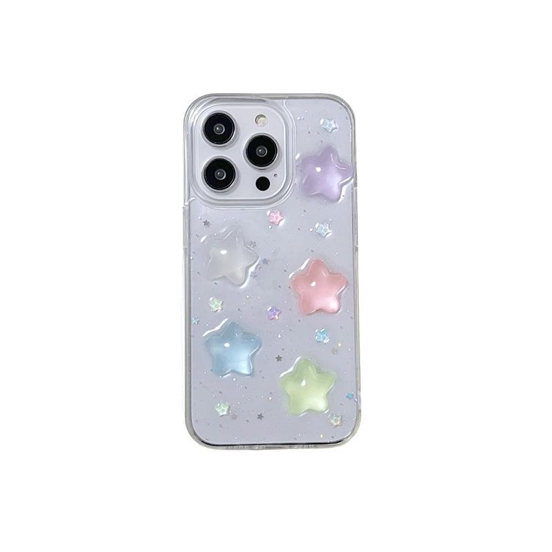 Coque Transparente Étoilée en Silicone pour iPhone 16 Pro Max