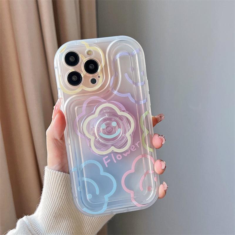 Coque Transparente Fleur Smiley pour iPhone 16 Pro Max