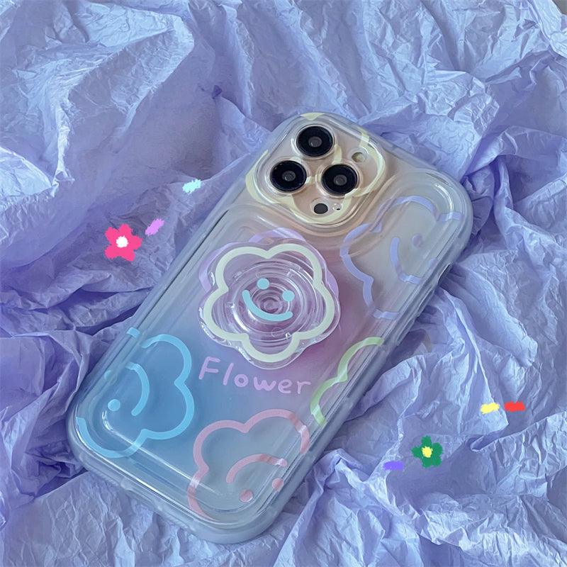 Coque Transparente Fleur Smiley pour iPhone 16 Pro Max