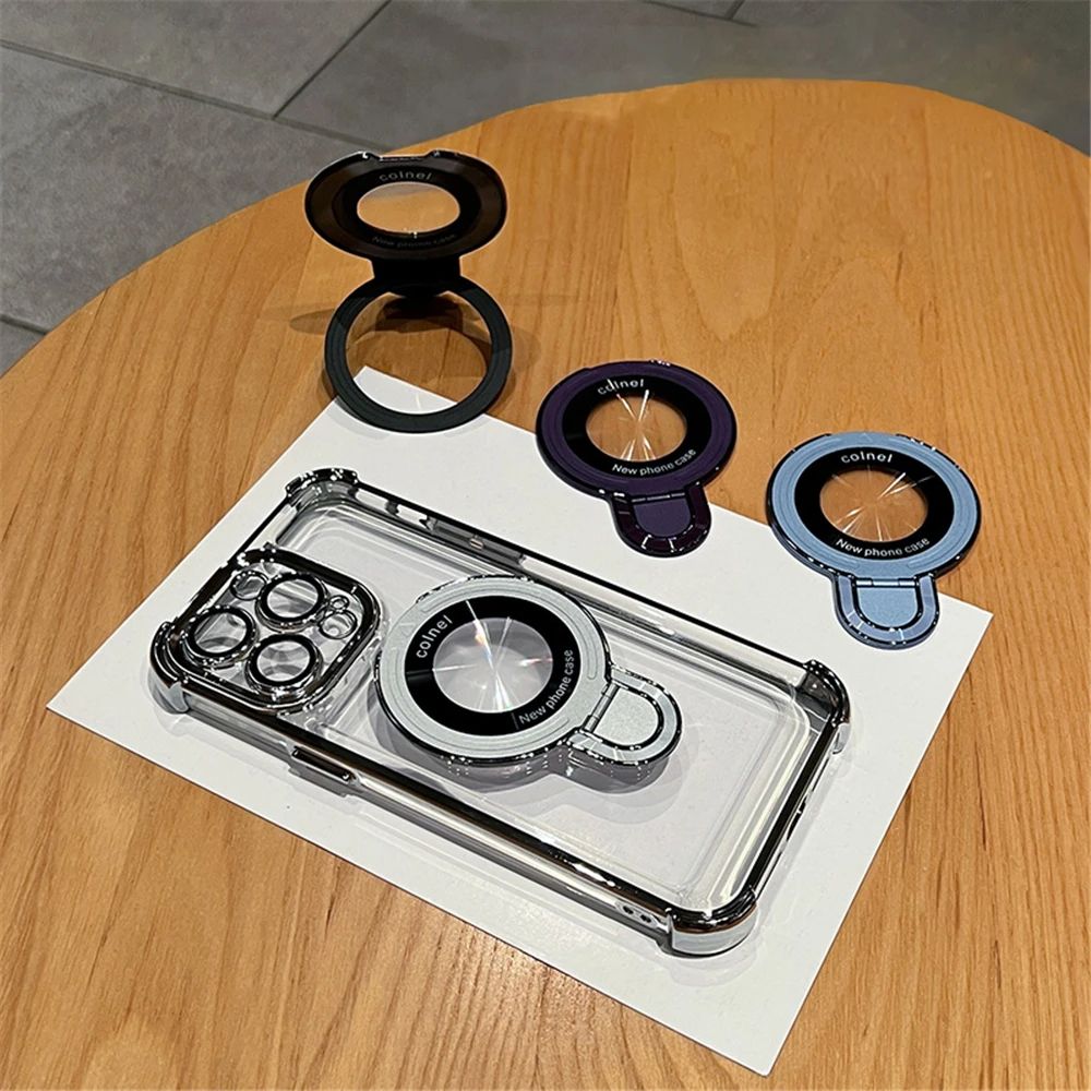 Coque Transparente Magnétique avec Anneau de Support Détachable pour iPhone 12 Pro