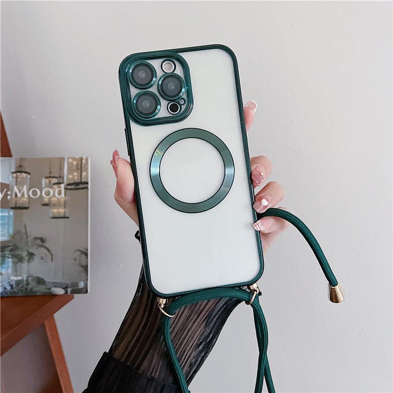 Coque Transparente Magsafe Avec Lanière Magnétique pour iPhone 12 Pro - Coque Wiqeo 15€-20€, Chaine, Coque, iPhone 12 Pro, Magsafe, Silicone, Transparente Wiqeo, Déstockeur de Coques Pour iPhone