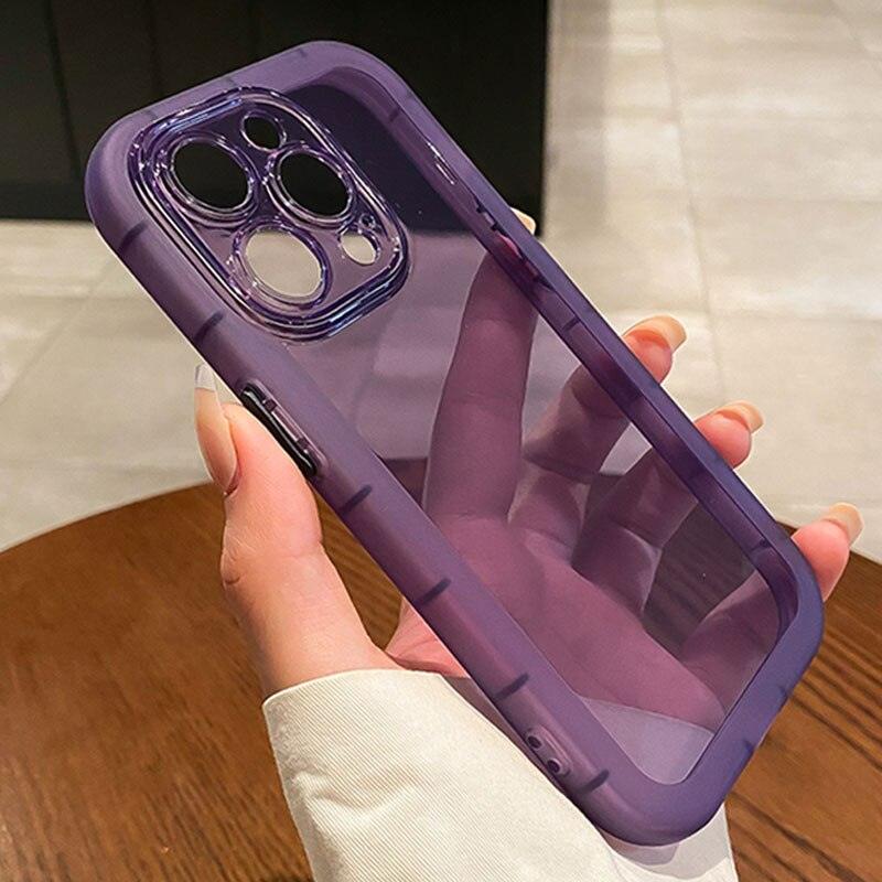 Coque antichoc en silicone violet lavande transparent pour iPhone 15 Pro Max avec renforts d’angles. - Wiqeo
