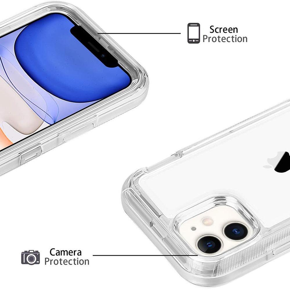 Coque antichoc transparente brillante en silicone pour iPhone 13 Pro Max avec protection caméra et écran. - Wiqeo