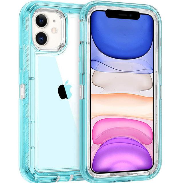 Coque antichoc silicone transparente bleu clair brillante pour iPhone 13 Pro Max. - Wiqeo