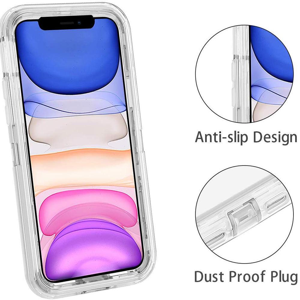 Coque transparente brillante en silicone avec bords renforcés et boutons protégés pour iPhone 14 Plus, bleu pâle. - Wiqeo