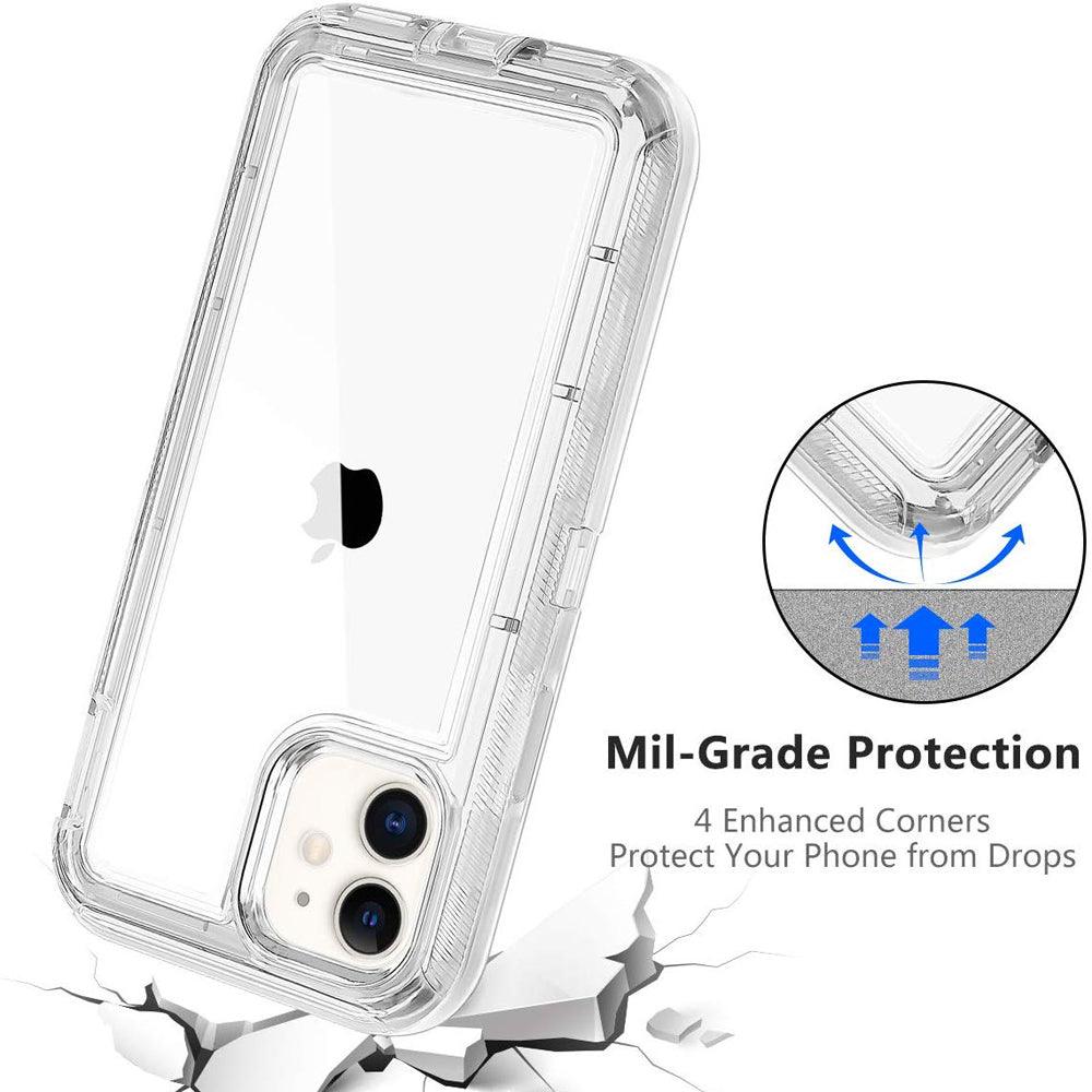 Coque antichoc transparente en silicone brillant pour iPhone 14 Plus avec bords renforcés. - Wiqeo
