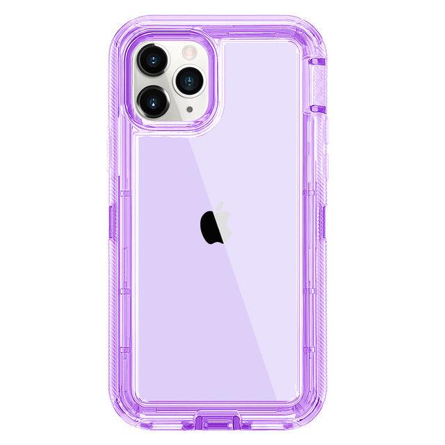 Coque transparente violette antichoc en silicone brillant pour iPhone 14 Pro Max. - Wiqeo