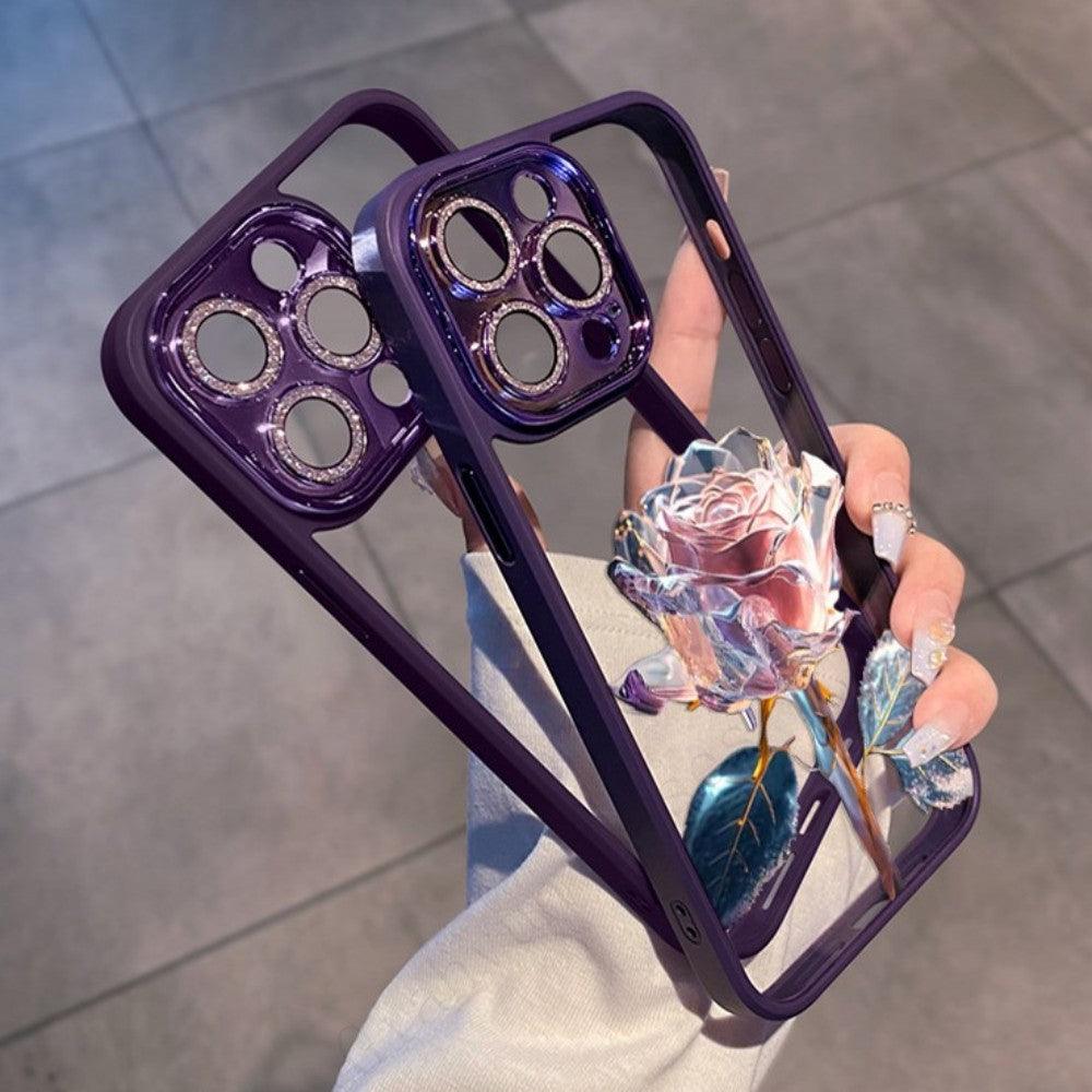 Coque Aspect Diamant avec Rose pour iPhone 14 Plus - Coque Wiqeo 10€-15€, Coque, iPhone 14 Plus, Scintillante, Silicone Wiqeo, Déstockeur de Coques Pour iPhone