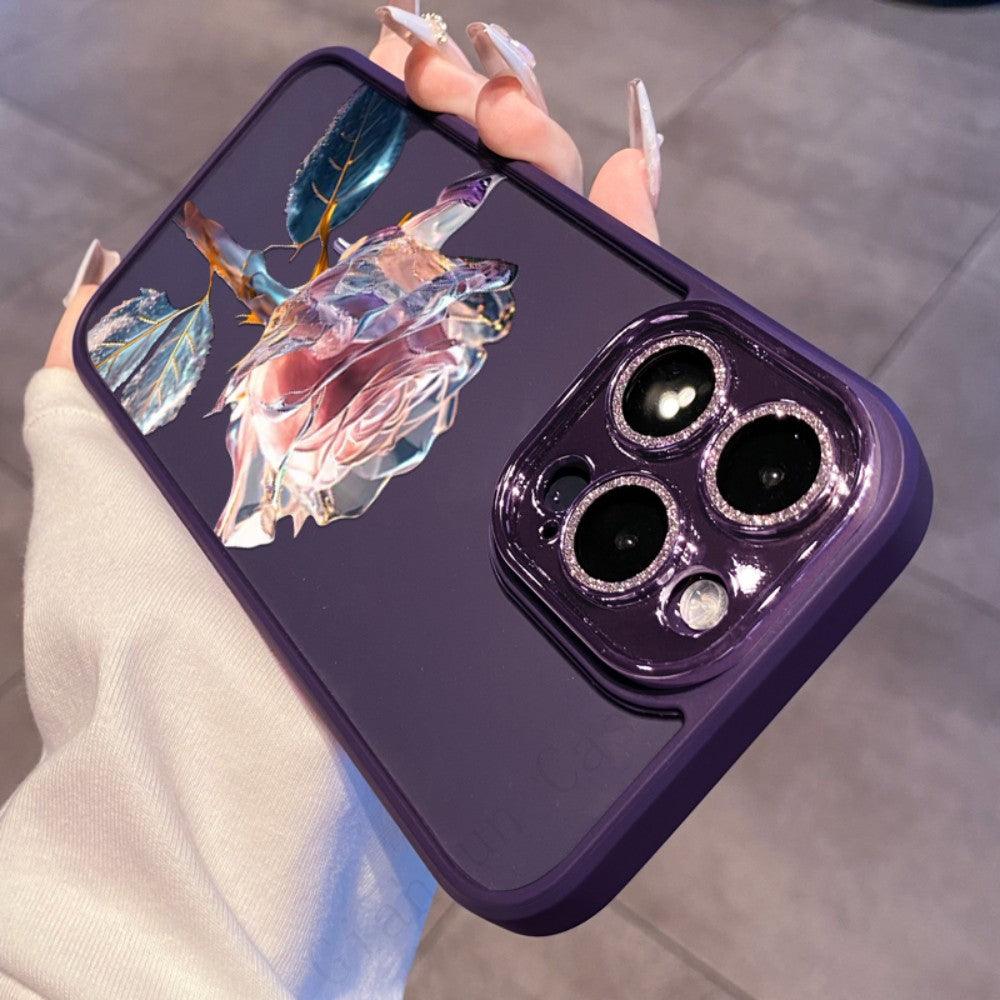 Coque Aspect Diamant avec Rose pour iPhone 14 Plus - Coque Wiqeo 10€-15€, Coque, iPhone 14 Plus, Scintillante, Silicone Wiqeo, Déstockeur de Coques Pour iPhone