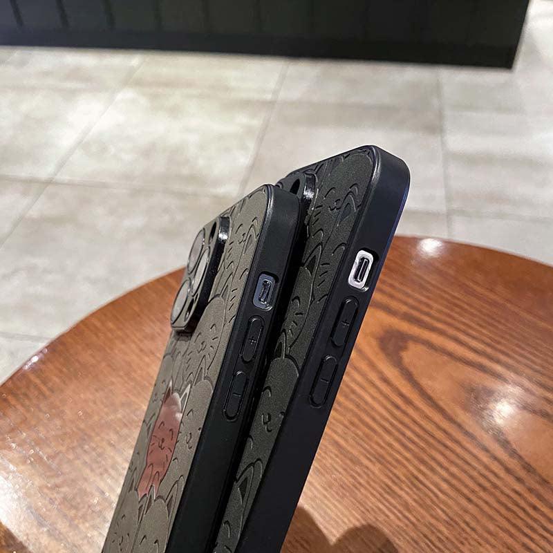 Coque Chat Coloré Aspect Cuir pour iPhone 15 Plus - Coque Wiqeo 15€-20€, Coque, Cuir, iPhone 15 Plus Wiqeo, Déstockeur de Coques Pour iPhone