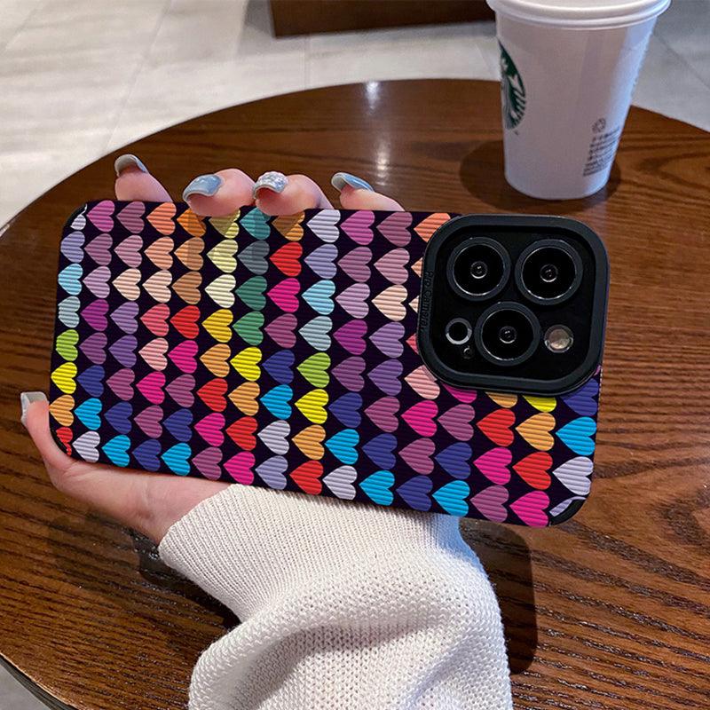 Coque Cœurs Colorés en Silicone pour iPhone 15 Plus - Coque Wiqeo 10€-15€, Coque, iPhone 15 Plus, Silicone Wiqeo, Déstockeur de Coques Pour iPhone