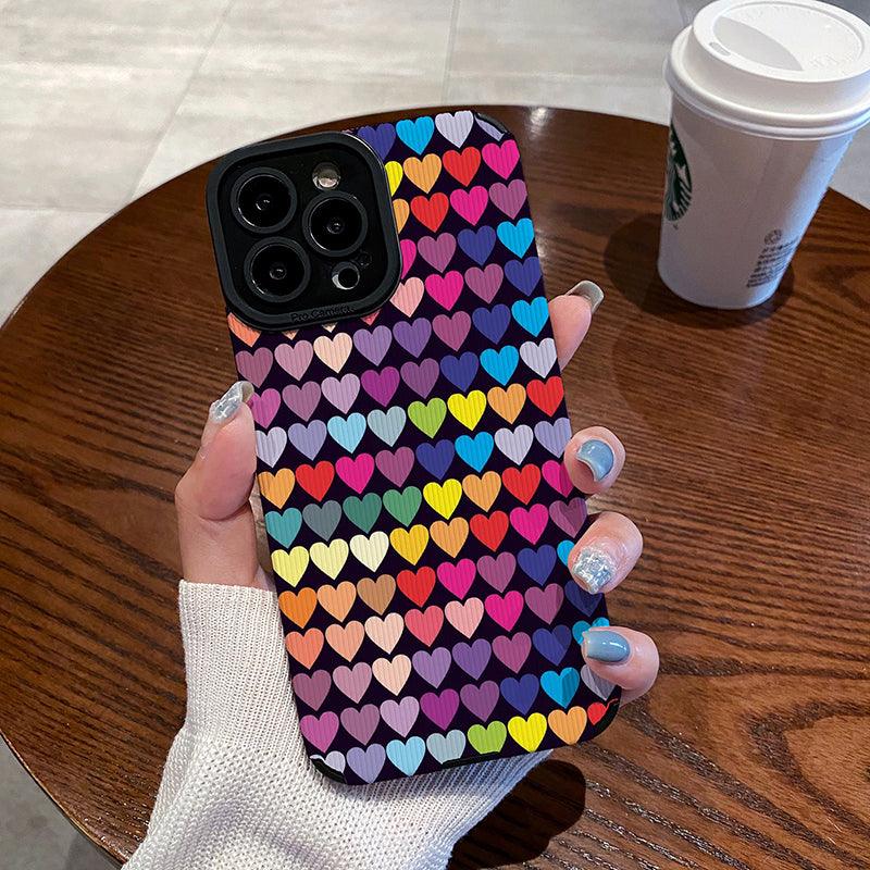 Coque Cœurs Colorés en Silicone pour iPhone 15 Plus - Coque Wiqeo 10€-15€, Coque, iPhone 15 Plus, Silicone Wiqeo, Déstockeur de Coques Pour iPhone