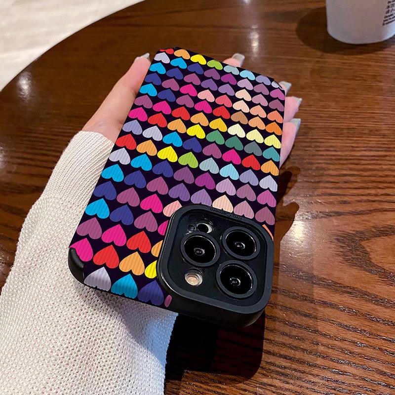 Coque Cœurs Colorés en Silicone pour iPhone 15 Plus - Coque Wiqeo 10€-15€, Coque, iPhone 15 Plus, Silicone Wiqeo, Déstockeur de Coques Pour iPhone