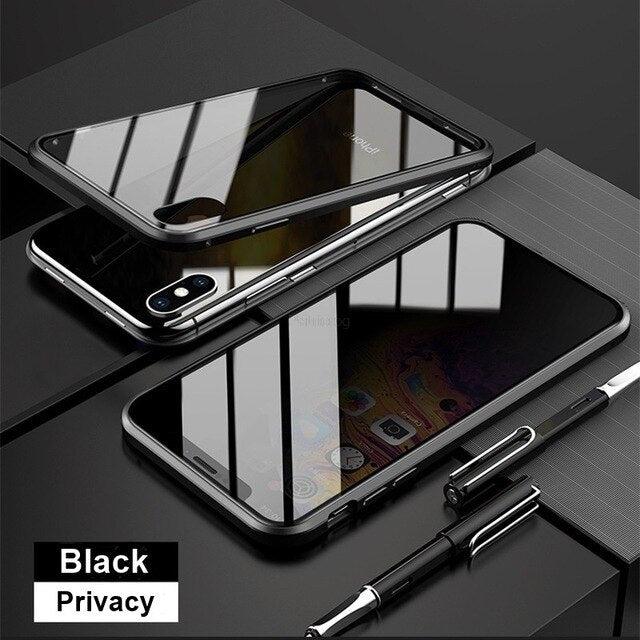 Coque noire en métal anti-espion pour iPhone 12 Pro avec finition miroir réfléchissante. - Wiqeo