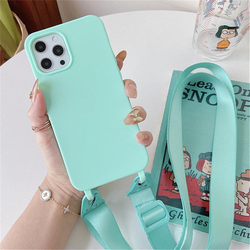 Coque en Silicone avec Sangle pour iPhone 15 Plus - Coque Wiqeo 15€-20€, Chaine, Coque, iPhone 15 Plus, Silicone Wiqeo, Déstockeur de Coques Pour iPhone
