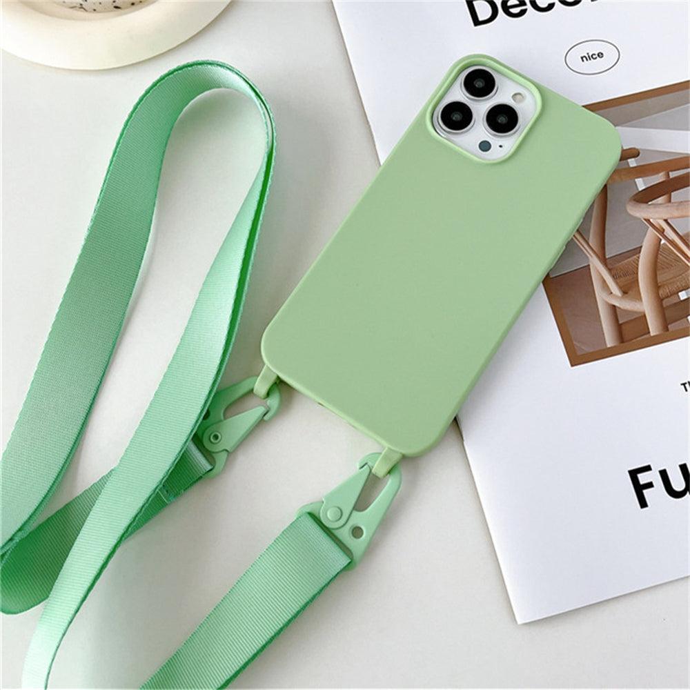 Coque en Silicone avec Sangle pour iPhone 15 Plus - Coque Wiqeo 15€-20€, Chaine, Coque, iPhone 15 Plus, Silicone Wiqeo, Déstockeur de Coques Pour iPhone