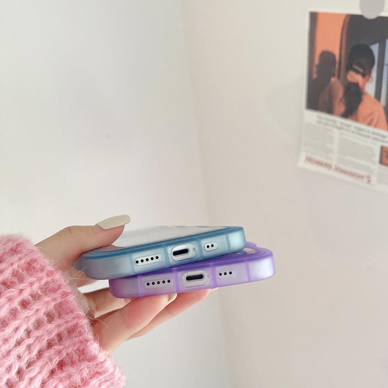 Coques transparentes en vagues bleu et violet pour iPhone 14 Pro Max avec finitions lisses. - Wiqeo