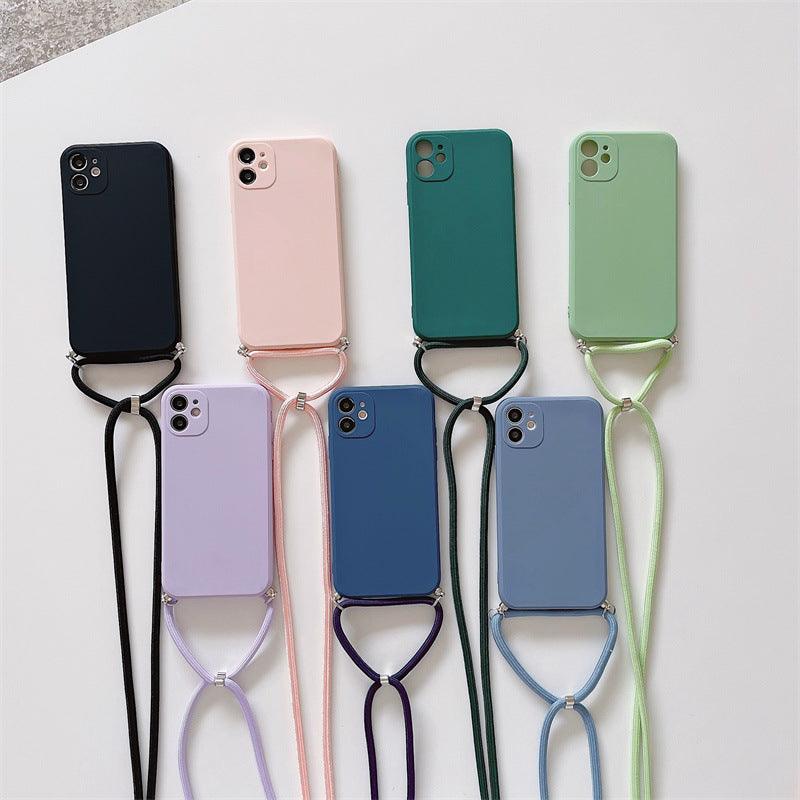 Coque Minimaliste en Silicone avec Sangle pour iPhone 15 Plus - Coque Wiqeo 10€-15€, Chaine, Coque, iPhone 15 Plus, Silicone Wiqeo, Déstockeur de Coques Pour iPhone