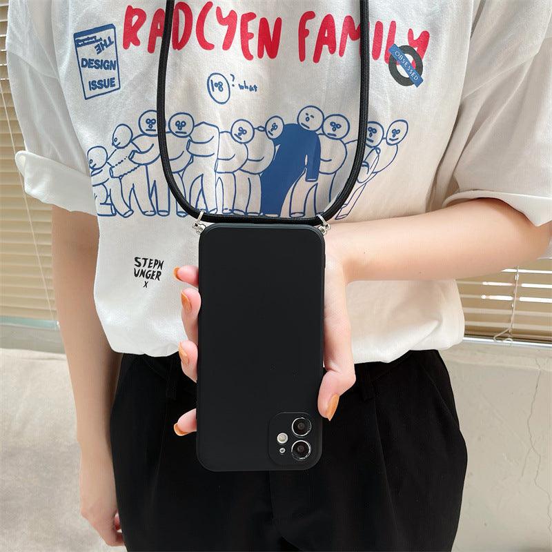 Coque Minimaliste en Silicone avec Sangle pour iPhone 15 Plus - Coque Wiqeo 10€-15€, Chaine, Coque, iPhone 15 Plus, Silicone Wiqeo, Déstockeur de Coques Pour iPhone