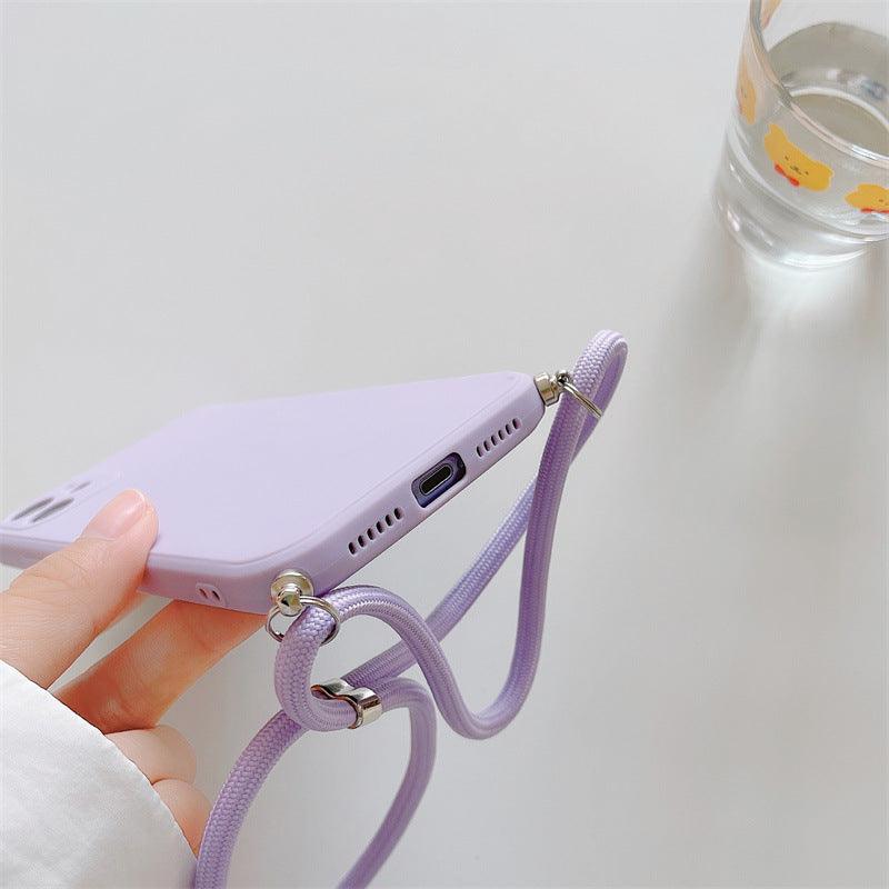Coque Minimaliste en Silicone avec Sangle pour iPhone 15 Plus - Coque Wiqeo 10€-15€, Chaine, Coque, iPhone 15 Plus, Silicone Wiqeo, Déstockeur de Coques Pour iPhone