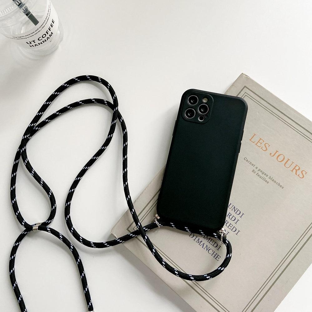 Coque Minimaliste en Silicone avec Sangle pour iPhone 15 Plus - Coque Wiqeo 10€-15€, Chaine, Coque, iPhone 15 Plus, Silicone Wiqeo, Déstockeur de Coques Pour iPhone