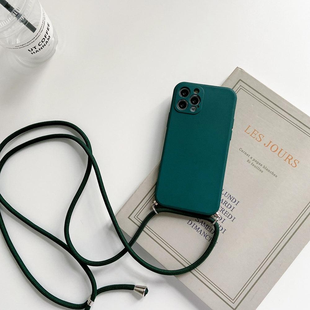 Coque Minimaliste en Silicone avec Sangle pour iPhone 15 Plus - Coque Wiqeo 10€-15€, Chaine, Coque, iPhone 15 Plus, Silicone Wiqeo, Déstockeur de Coques Pour iPhone