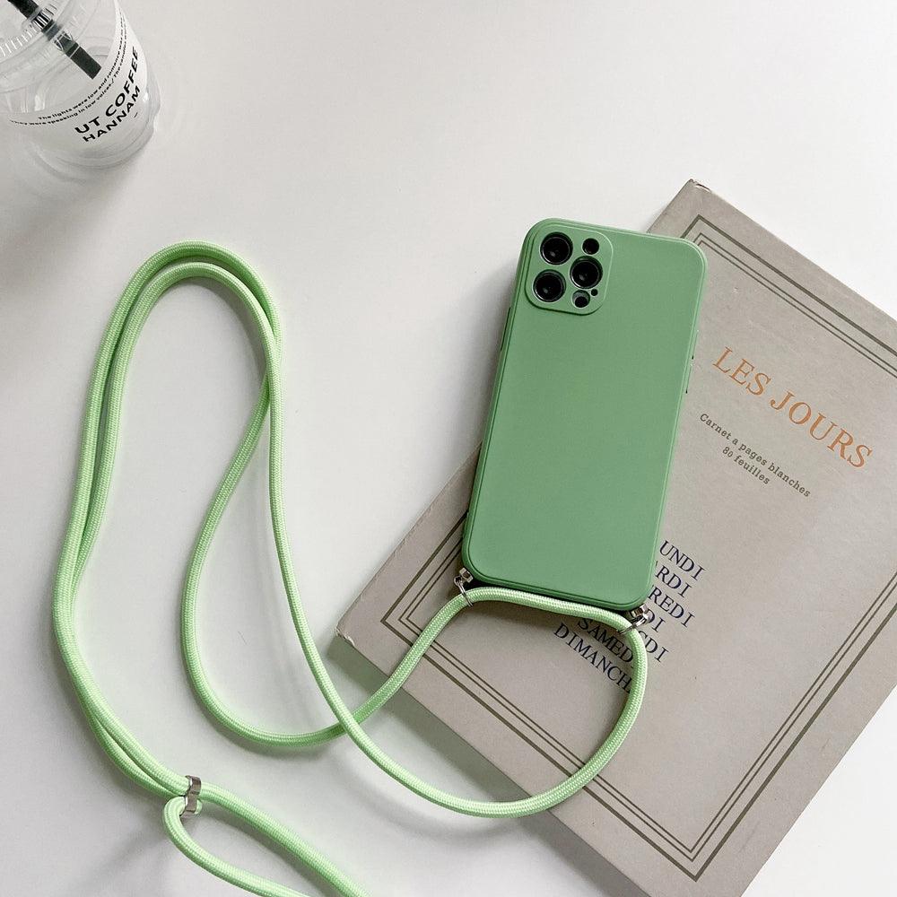 Coque Minimaliste en Silicone avec Sangle pour iPhone 15 Plus - Coque Wiqeo 10€-15€, Chaine, Coque, iPhone 15 Plus, Silicone Wiqeo, Déstockeur de Coques Pour iPhone