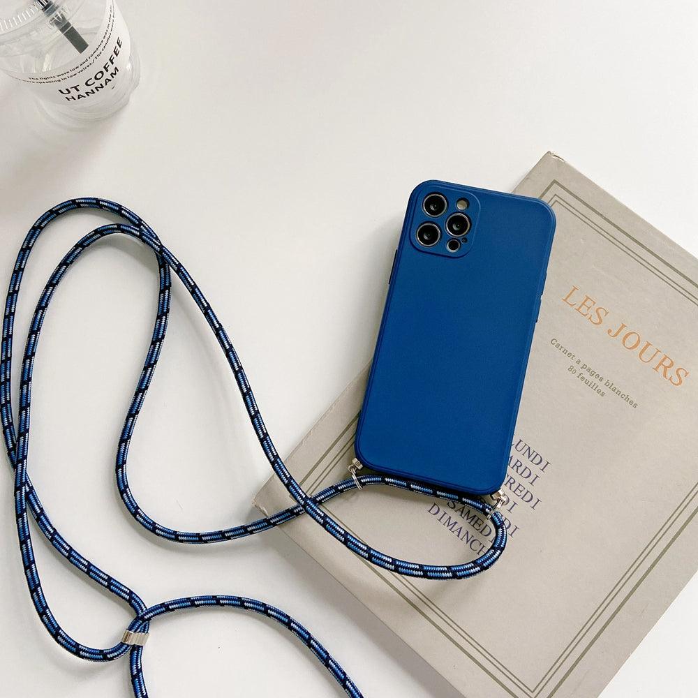 Coque Minimaliste en Silicone avec Sangle pour iPhone 15 Plus - Coque Wiqeo 10€-15€, Chaine, Coque, iPhone 15 Plus, Silicone Wiqeo, Déstockeur de Coques Pour iPhone