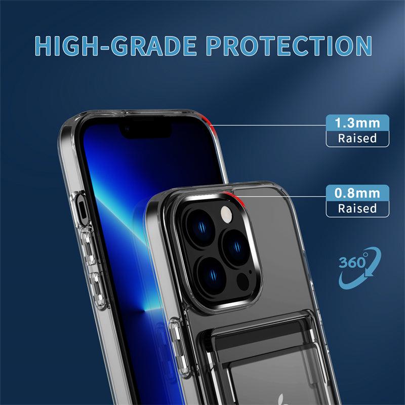 Coque Porte-cartes Antichoc Transparente pour iPhone 15 - Coque Wiqeo 10€-15€, Coque, iPhone 15, Portefeuille, Silicone, Transparente Wiqeo, Déstockeur de Coques Pour iPhone