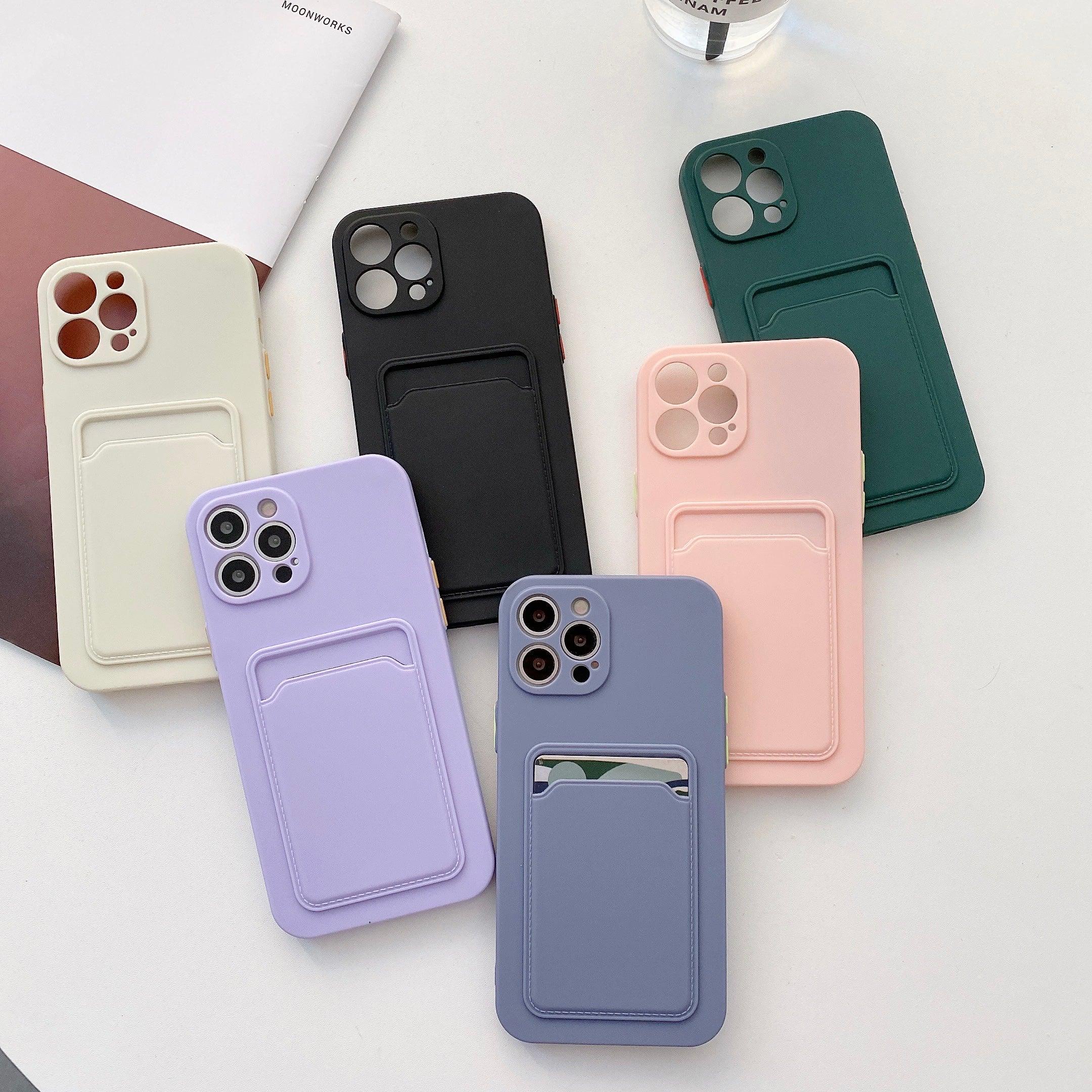Coque Porte-cartes en Silicone pour iPhone 15 - Coque Wiqeo 15€-20€, Coque, iPhone 15, Portefeuille, Silicone Wiqeo, Déstockeur de Coques Pour iPhone