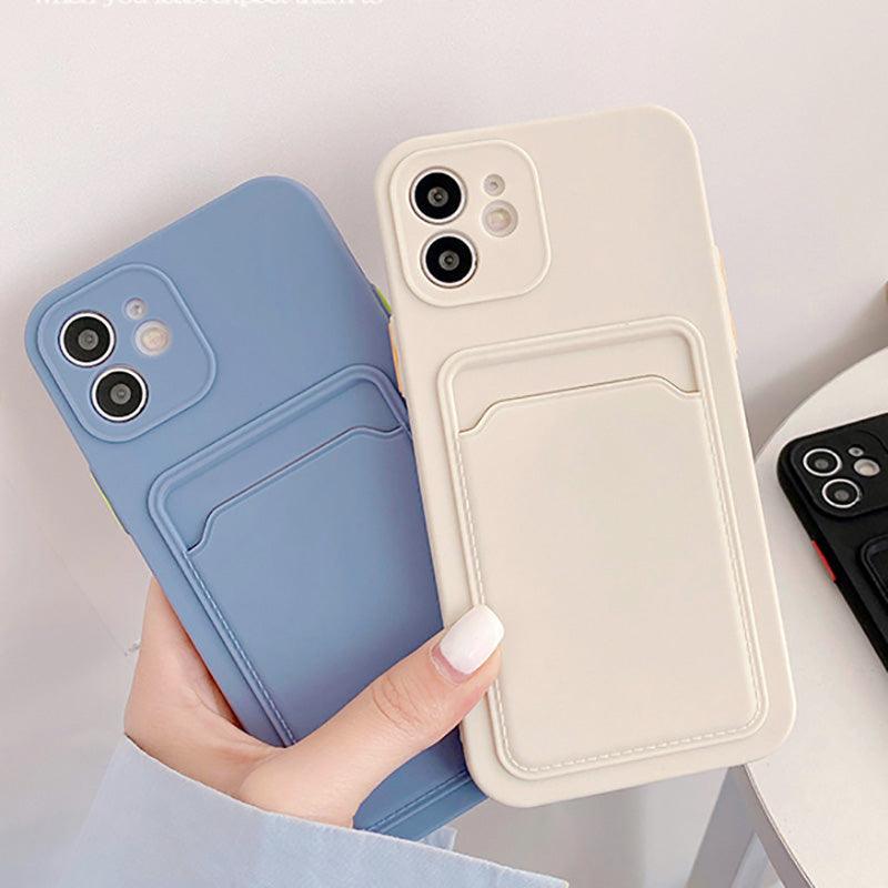 Coque Porte-cartes en Silicone pour iPhone 15 - Coque Wiqeo 15€-20€, Coque, iPhone 15, Portefeuille, Silicone Wiqeo, Déstockeur de Coques Pour iPhone