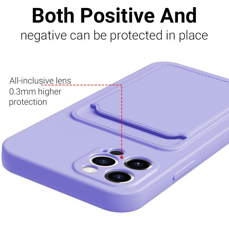 Coque Porte-cartes en Silicone pour iPhone 15 - Coque Wiqeo 15€-20€, Coque, iPhone 15, Portefeuille, Silicone Wiqeo, Déstockeur de Coques Pour iPhone