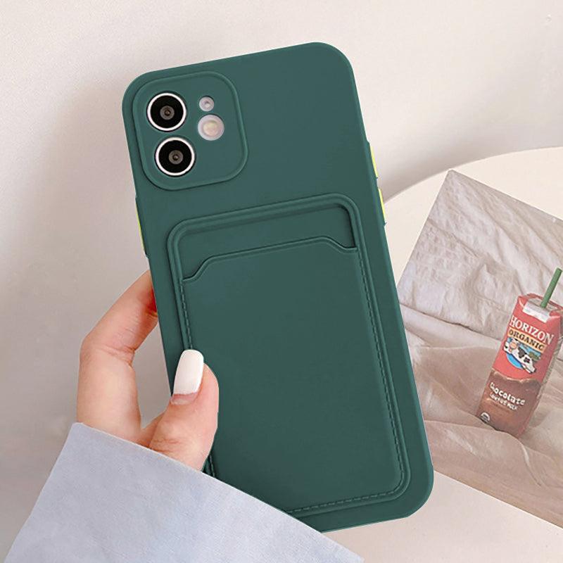 Coque Porte-cartes en Silicone pour iPhone 15 - Coque Wiqeo 15€-20€, Coque, iPhone 15, Portefeuille, Silicone Wiqeo, Déstockeur de Coques Pour iPhone