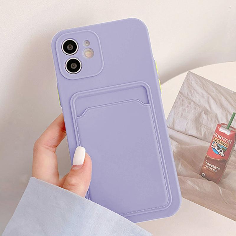 Coque Porte-cartes en Silicone pour iPhone 15 - Coque Wiqeo 15€-20€, Coque, iPhone 15, Portefeuille, Silicone Wiqeo, Déstockeur de Coques Pour iPhone