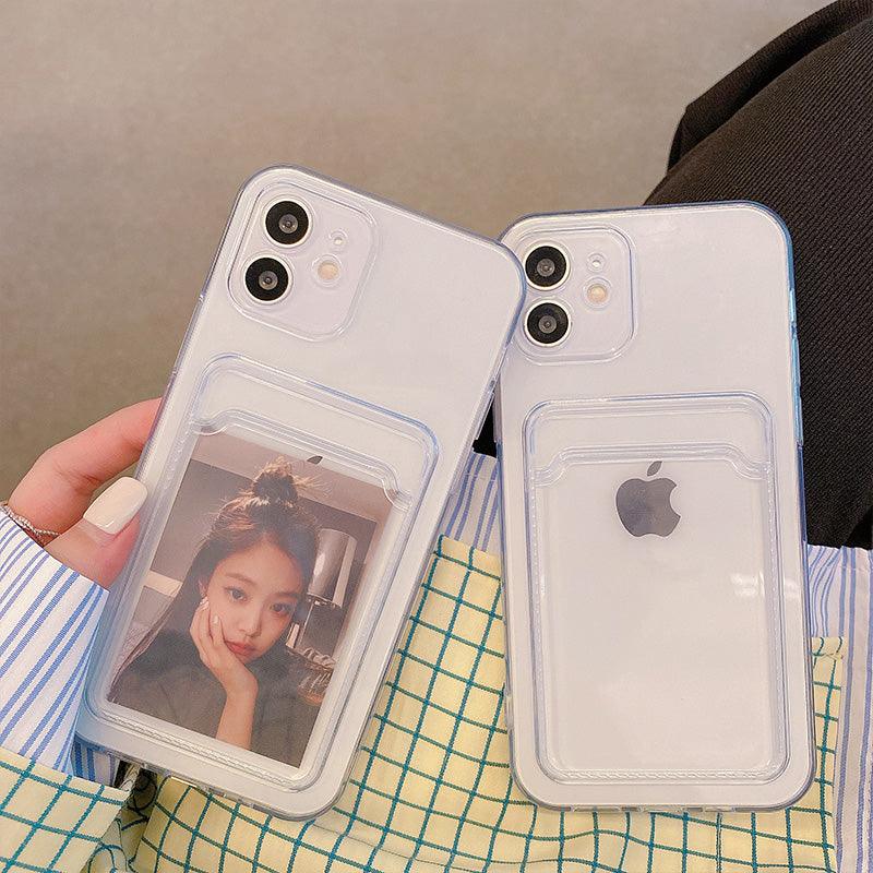Coque portefeuille transparente pour iPhone 15 Pro Max avec fenêtre photo intégrée. - Wiqeo