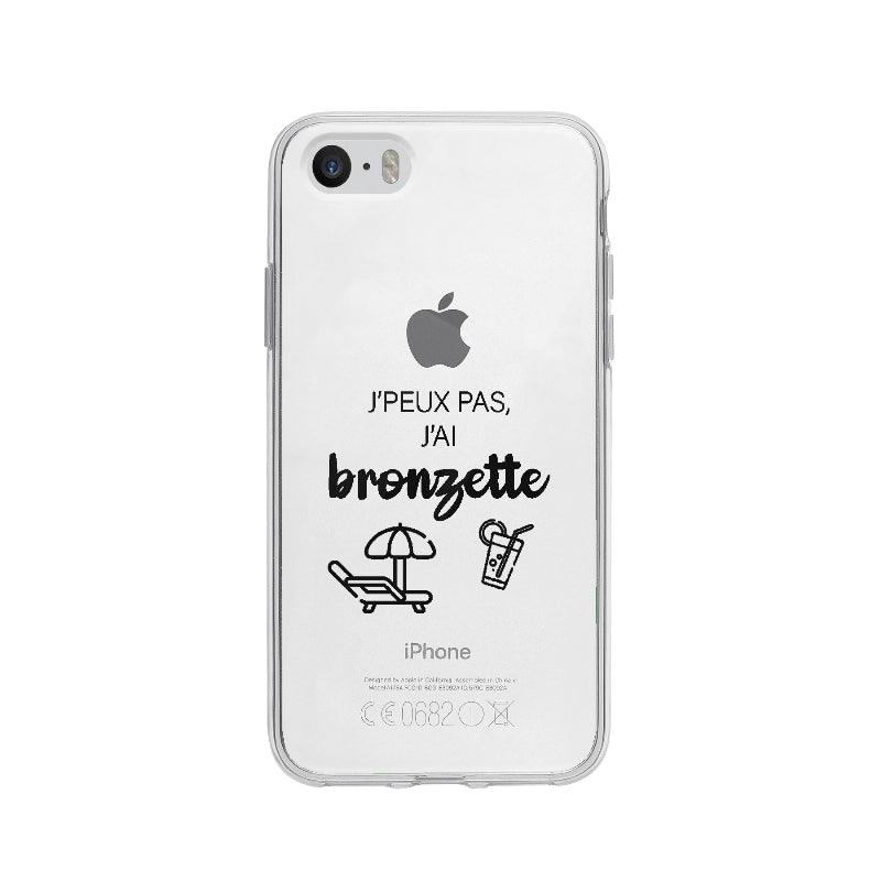 Coque J'peux Pas J'ai Bronzette pour iPhone 5 - Coque Wiqeo 5€-10€, Emmanuel P, Expression, Français, Humour, iPhone 5 Wiqeo, Déstockeur de Coques Pour iPhone
