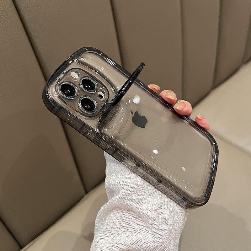 Coque Silicone Avec Support d'objectif Rabattable pour iPhone 15 Plus - Coque Wiqeo 10€-15€, Coque, iPhone 15 Plus, Silicone, Support Wiqeo, Déstockeur de Coques Pour iPhone