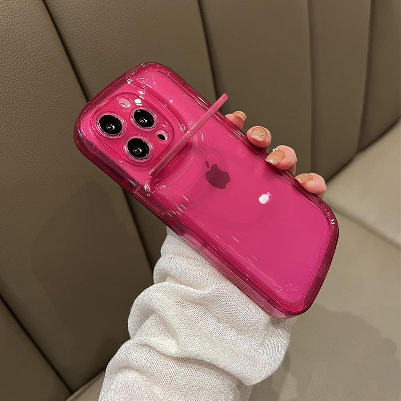 Coque Silicone Avec Support d'objectif Rabattable pour iPhone 15 Plus - Coque Wiqeo 10€-15€, Coque, iPhone 15 Plus, Silicone, Support Wiqeo, Déstockeur de Coques Pour iPhone