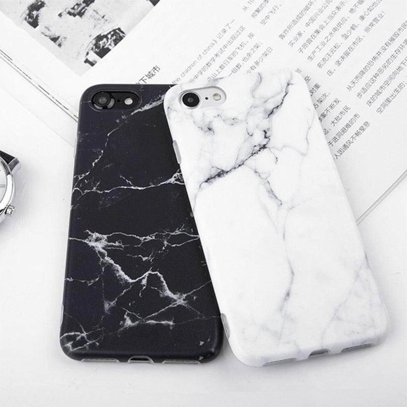 Coque en verre trempé iPhone 15 Pro, marbre noir